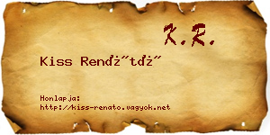 Kiss Renátó névjegykártya